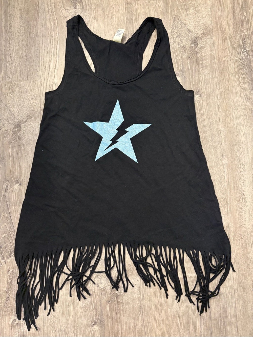 Girl's Kavio Black Fringe Tank Top- Size Small- Pre-owned